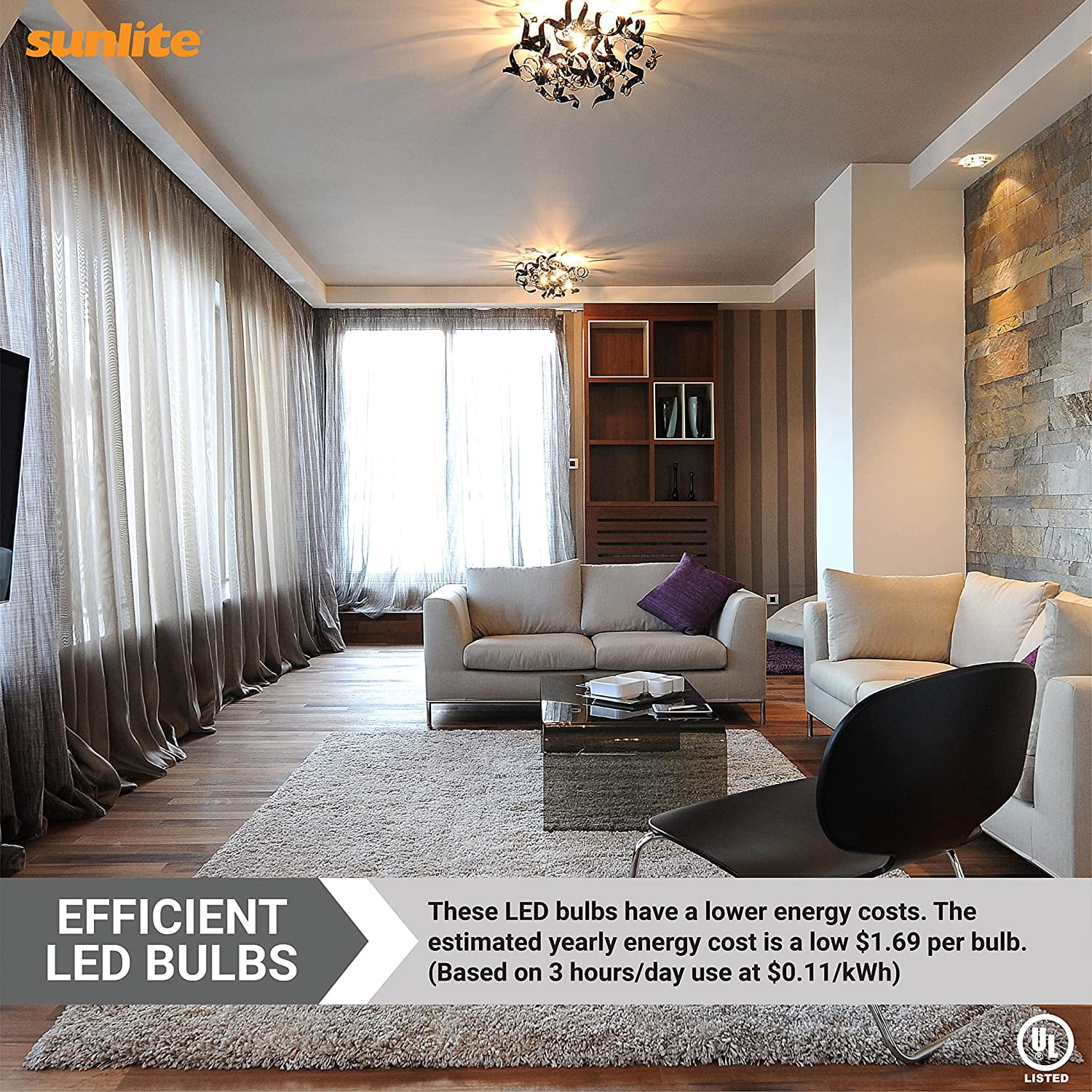 Sunlite LED A19 Light Bulb, 14 Watts (100W Equivalent), GU24 Twist and Lock Base, Dimmable,UL Listed, 4000K Cool White, 6-Pack