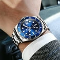 thumbnail image 5 of OLEVS Watches for Men Business Dress Luxury Casual Analog Quartz Stainless Steel Waterproof Luminous Date Men Wrist Watches reloj para hombre Blue Dial, 5 of 13