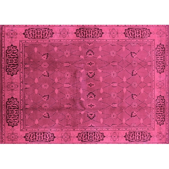 Ahgly Company Indoor Rectangle Oriental Purple Industrial Area Rugs, 2' x 4'