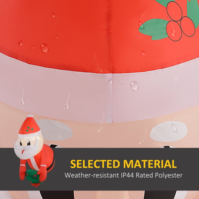 Alvantor Christmas Inflatables Hanging Santa with Wreath & LED Lights 18.1"x29.5"x41.3" Red/White