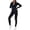 Black, variant on Womens Jumpsuit Custom Sports Turtle Neck Solid Color Bodysuit Long Sleeve Half Zip Piece Womens Jumpsuits Black L