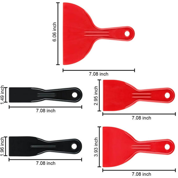 Fameei 5 pack Silicone Paint Scrapers Plastic Putty Knife