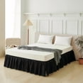 thumbnail image 6 of Bed Skirt Queen Size Ruffled Bed Skirt with Split Corners, Black Queen Bed Skirts 16 Inch Drop with Platform, 16'' Queen, Black, 6 of 7