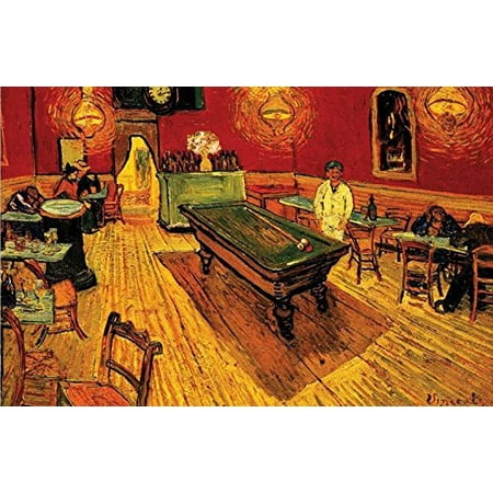 Museum Cafe - Night Cafe with Pool Table by Vincent Van Gogh 36x24 Museum Art Print Poster