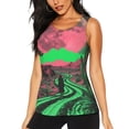 thumbnail image 1 of Vsdgher Débardeur Imprimé Néon Désert Lune, Brassière de Sport pour Femmes, Séchage Rapide, Haut d'Entraînement de Course, Débardeur - Grand, 1 of 7