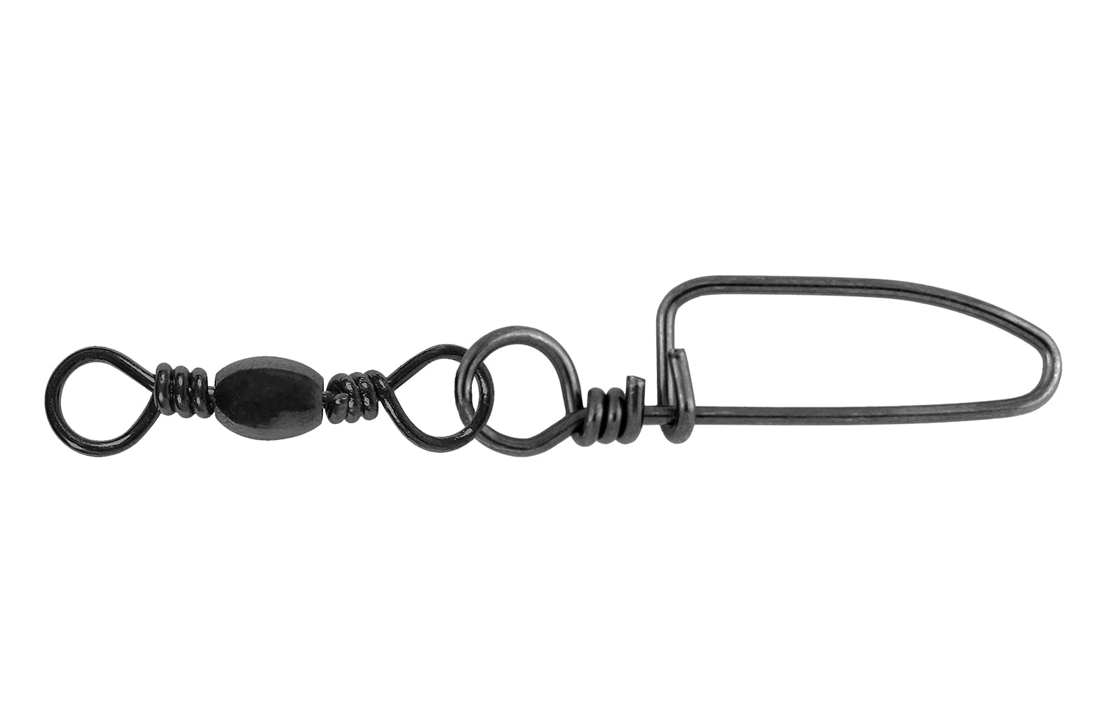 25 BLACK SNAP SWIVELS BARREL SWIVEL WITH SAFETY SNAP SIZE 12 SNAPS QUICK CLIP 
