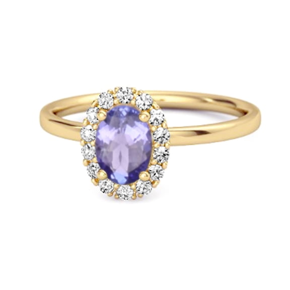 Mooneye Floating Halo Ring 925 Sterling Silver Gold Vermeil 1.50 Ctw Tanzanite Women Gifts Ring