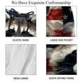 thumbnail image 4 of luoweisi Men's Beach Shorts Quick Dry Swim Trunks with Mesh Lining American Flag and Animals L, 4 of 5