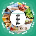 thumbnail image 6 of Gymax 3-Tier Rotating 1-Second folding Storage Rack Metal Rolling Utility Cart Round, 6 of 10