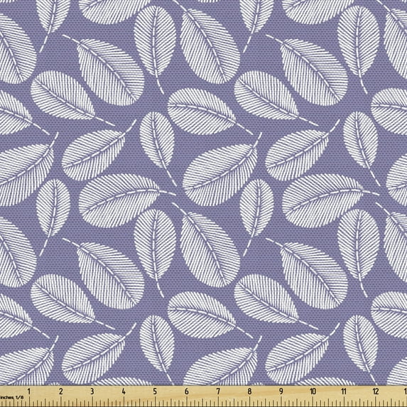 Autumn Sofa Upholstery Fabric by the Yard, Hand Drawn Tree Branches Fall Season Foliage Forest Woodland Essence Design, Decorative Fabric for DIY and Home Accents, Mauve and White by Ambesonne