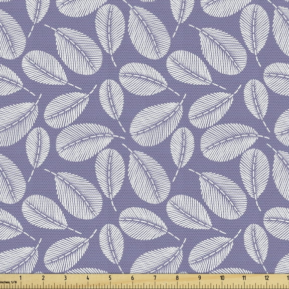 Autumn Sofa Upholstery Fabric by the Yard, Hand Drawn Tree Branches Fall Season Foliage Forest Woodland Essence Design, Decorative Fabric for DIY and Home Accents, Mauve and White by Ambesonne