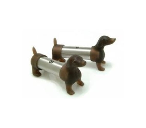 Abbott Collection Dachshunds in Hot Dogs Salt & Pepper Shaker Set - Ceramic, Brown (4 inches L