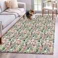 thumbnail image 2 of Vintage Flowers Area Rugs Collection 2.7'x5', Spring Pink Green Floral Country Leaves Birds Non Slip Indoor Rectangle Throw Runner Rug Floor Mat Carpet for Living Room Dining Table Bedroom Nursery, 2 of 9
