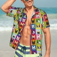 thumbnail image 5 of Lsque Colorful Bulldog pattern Hawaiian Shirt for Men, Unisex Summer Beach Casual Short Sleeve Button Down Shirts-Medium, 5 of 9