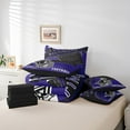 thumbnail image 5 of jejeloiu Baltimore Bedding Comforter Set,7pcs,Football City Queen Bedding Sets,Purple Helmet Queen Sheet Sets For Child,Super Cozy Room Decor Reversible, 5 of 7
