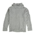 thumbnail image 2 of Hooked Up by IOT Womens Turtleneck Pullover Sweater, Grey, Juniors, X-Large, 2 of 2