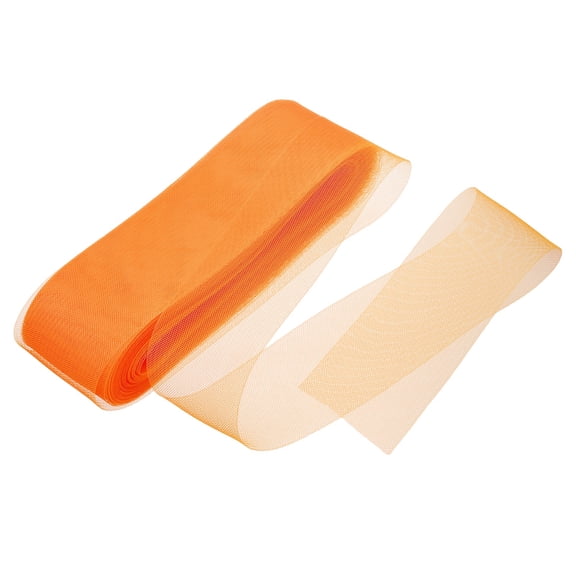 Uxcell Stiff Horsehair Braid 50 Yards 3 Inch Soft Horsehair Trim for Polyester Boning Sewing Wedding Dress Dance Gown Shaping Trimming, Orange