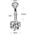 thumbnail image 2 of LAICAIW 14G Surgical Steel Belly Button Rings, Internally Threaded Round CZ Navel Barbell Stud for Women Men, 2 of 2