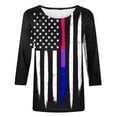 thumbnail image 4 of IROINNID 4th of July T-Shirt For Women Fashion Loose Shirt Casual Top Round Neck Women Tops USA 4th Of July, 4 of 5