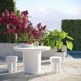 thumbnail image 3 of TOV Furniture Delta Concrete Round Side Table with Ivory Finish, 3 of 6