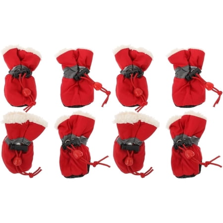 8 Pcs/Set Pet Dog Shoes Dog Boots for Large Dogs Dog Socks cat Socks Dog paw Protection Dog Boots for Small Dogs Winter Small Dog Shoes Dog Booties Shoes for Dogs Boots for Dogs Santa