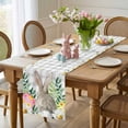 thumbnail image 4 of Easter Bunnies Table Runner 72 Inches Long for Kitchen Dining, Spring Eucalyptus Easter Eggs Gray Plaid Dresser Scarf Farmhouse, Dining Table Decorations for Wedding/Parties, 14 x 72 In, 4 of 8