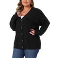 thumbnail image 4 of Agnes Orinda Women's Plus Size Sweaters Cardigan Cable Knit Button Down V Neck Long Sleeve Casual Cardigans 4X Black, 4 of 6