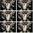 thumbnail image 4 of ECZJNT Butterfly Deer Skull Placemat Plate Holder Set of 6, Table Mats Protector 12x18 inch, 4 of 5