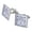 Silver, variant on Spotted Snow Leopard Face Square Cufflink Set - Silver or Gold