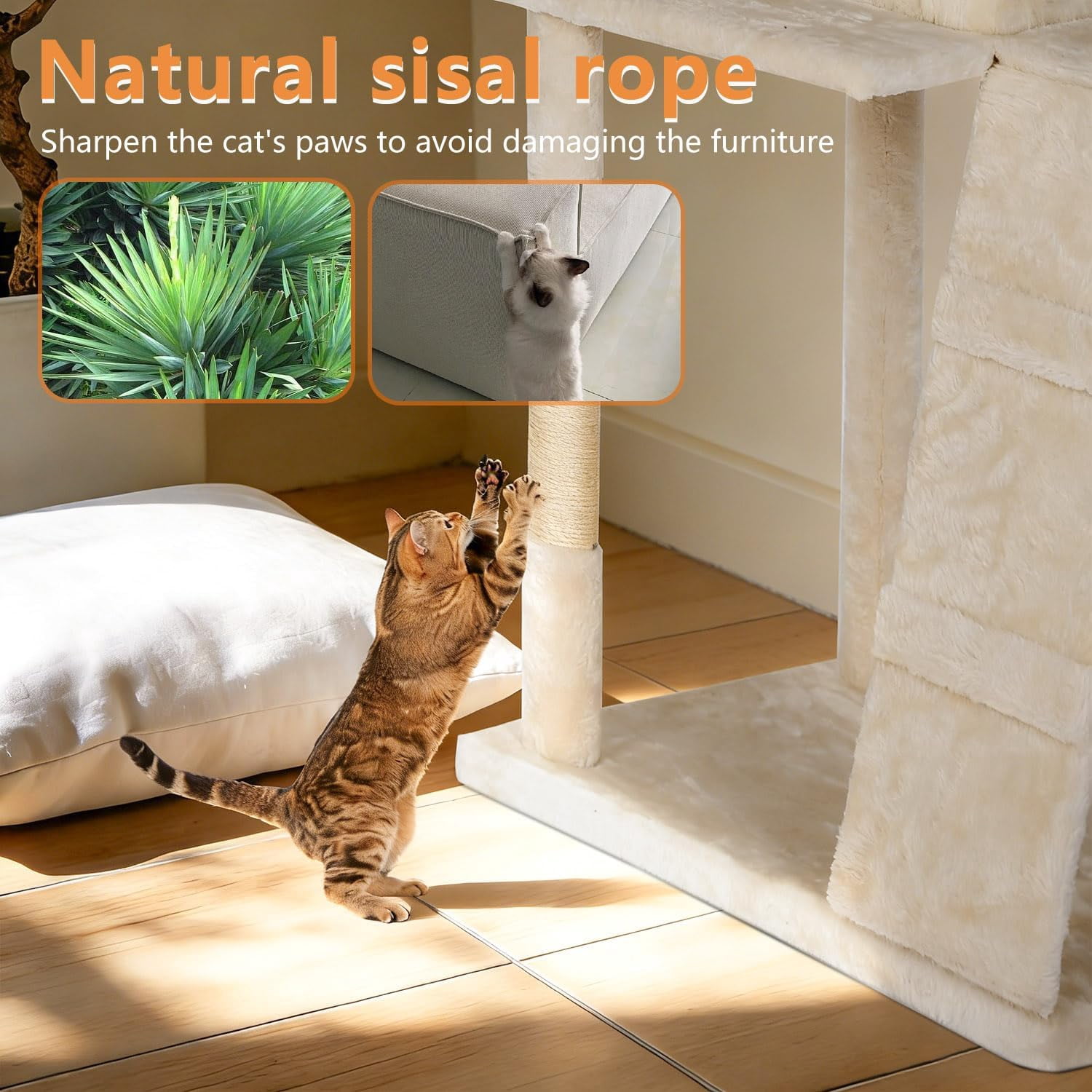 FDW 70 Inch Green Cat Tree Tower, Cat Condo with Scratching Posts & Toys for Indoor Active Cats