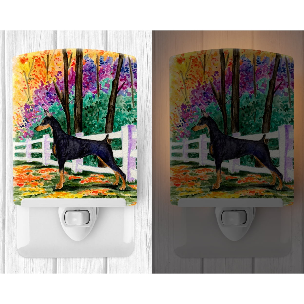 Caroline's Treasures SS8428CNL Doberman Ceramic Night Light, 6x4x3", multicolor