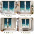 thumbnail image 6 of Teal Ocean Kitchen Curtains, Coastal Sea Moire Waves Abstract Ombre Art Light Filtering Window Curtain Panels, 2Pcs Rod Pocket Window Treatments Set for Living Room Bathroom Bedroom 42x63 Inches, 6 of 9