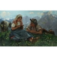 thumbnail image 2 of Ernst Breitenstein 24x17 Black Ornate Framed Double Matted Museum Art Print Titled: On Free Alpine Hights (1899), 2 of 5