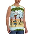 thumbnail image 2 of Fotbe African Women Men's Camiseta sin Mangas Estampada para Hombres, Playera Casual para Gimnasio, Entrenamiento, Playa-X-Large, 2 of 7