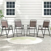 Harmijoy 4 pcs Patio Folding Chairs Portable Outdoor Dining Chairs w/ PP Seat & Back