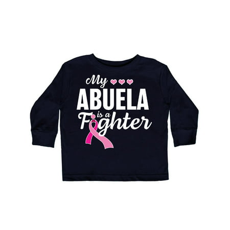 

Inktastic Breast Cancer Awareness My Abuela is a Fighter Gift Toddler Boy or Toddler Girl Long Sleeve T-Shirt
