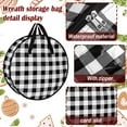 thumbnail image 5 of CoreLiving Wreath Storage Container and Bag, Christmas Wreath Storage Box, Handle and Upgrade Oxford Cloth for Holiday Decorations, Wreath Box Garland Storage Bag (24 x 7.1 Inch, Black White Plaid), 5 of 6