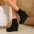 thumbnail image 5 of KANG Ankle Boots Chunky Low Heel Round Toe Slip On Style Booties For Casual Comfort And Fashion Everyday Wear Black 36, 5 of 9
