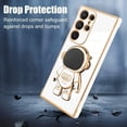 thumbnail image 4 of for Samsung Galaxy S23 Ultra 5G Case Astronaut Plating Electroplate Luxury Elegant Case Camera Protector Kickstand Shockproof Protective Corner Back Cover Galaxy S23 Ultra 5G Case -White, 4 of 10