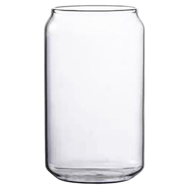 Matsuzay 400ml Glass Cup Milk Drinking Transparent Breakfast -proof Drinkware Can-Shape Restaurant Hotel Home Mug Type2