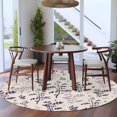 thumbnail image 4 of Purple Pink Botanical 6ft Round Rugs, Rustic Country Spring Floral Summer Leaf Non-Slip Area Rugs for Living Room Bedroom Kitchen, Low Pile Dining Room Kicthen Circle Carpet, Indoor Floor Rug, 4 of 9