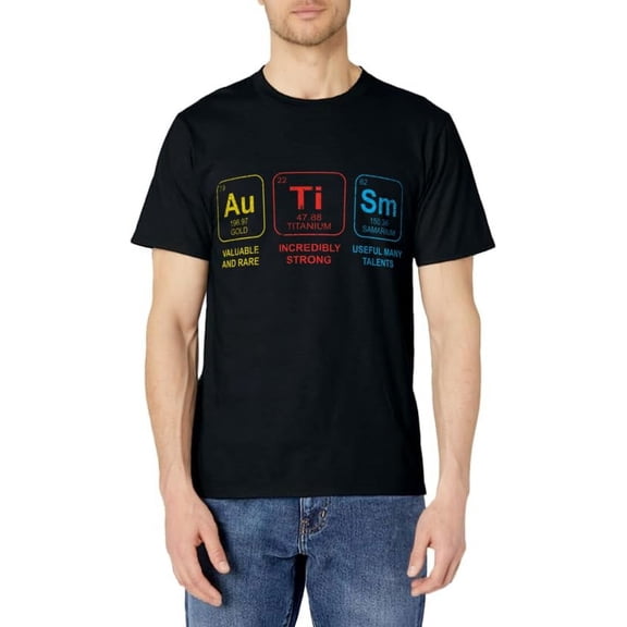 Autism Awareness Women Men Kids Elements Periodic Table ASD T-Shirt