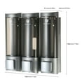 thumbnail image 5 of CHUANGDIAN Manual Soap Dispensers with Double Sided Foam Tape Wall-mounted Three Chamber Shampoo Box Shampoo Shower Gel Liquid Soap Dispensers Rest Room Washroom Toilet Soap Dispenser & Holder 200ml*3, 5 of 7