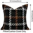 thumbnail image 2 of MAGOLIFE Out/Indoor 18x18 In Brown White Tweed Soft Stripes Plaid Farmhouse Decorative Throw Pillow Cover Luxury Accent Neutral Textured Art Cushion Pillow Case For Living Room Couch Bed Sofa Home, 2 of 11