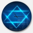 thumbnail image 1 of Designart 'étoile Néon de David' Horloge Murale Moderne, 1 of 6