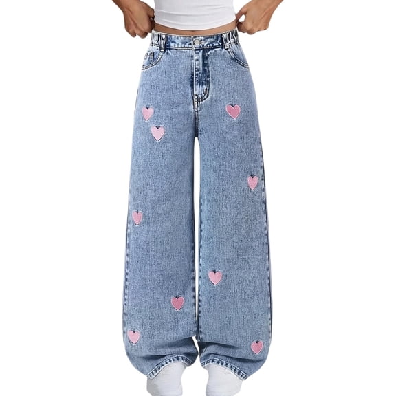 JLMSPLWG Jeans Mujer Pantalones De Mezclilla Para Mujer Stretch Pants Girls Pants Size 10 Girls Size 18/20 Clothes Teen Girl Clothes Trendy 8 Year, Blue 11-12 Years