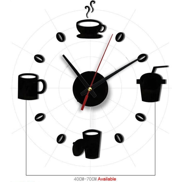 Digital Wall Clock Acrylic DIY Self Adhesive Interior Decoration Clock Powered By AA Batteries