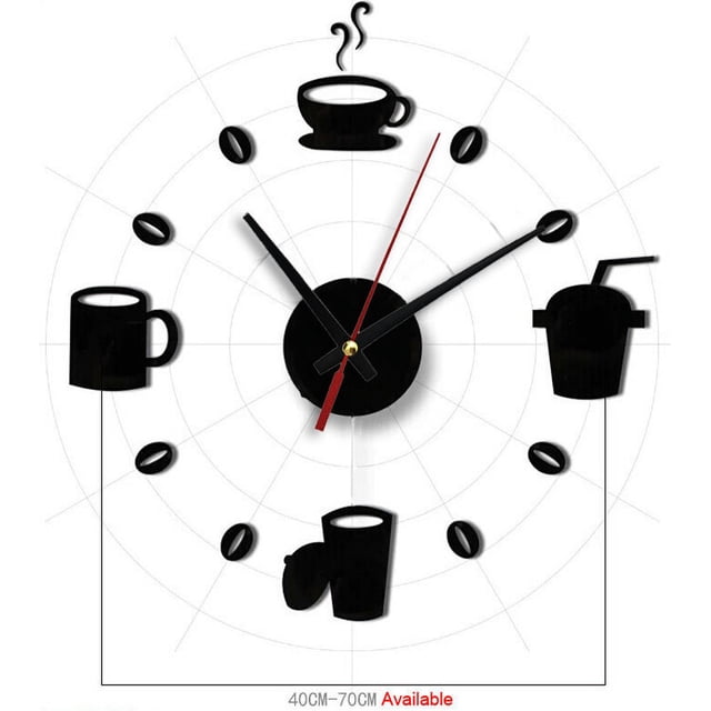 Digital Wall Clock Acrylic DIY Self Adhesive Interior Decoration Clock Powered By AA Batteries