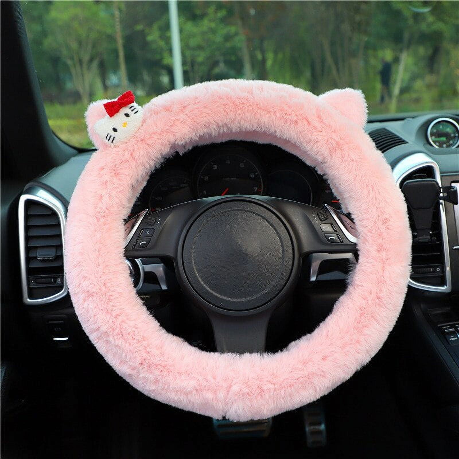 Sanrios Cinnamoroll Mymelody kawaii Cartoon 37-38cm Anime Plush Car  Steering Wheel Cover non-slip Steering Wheel Protector