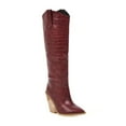 thumbnail image 6 of LoyisViDion Women'S Wedges Pointed Toe Boots Comfortable Embroidered Western Rodeo Cowboy Boots Red 10.5(43), 6 of 6